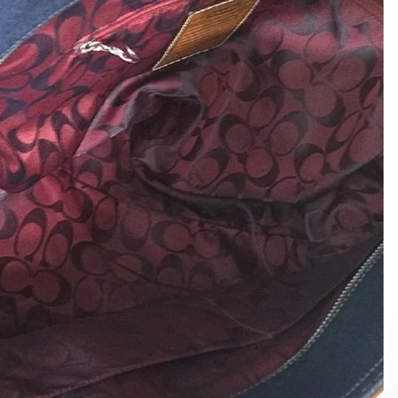 Coach Denim Weekender Tote Bag Cherry Coke lining Vintage Y2K C04K-5436 RARE - Picture 13 of 16